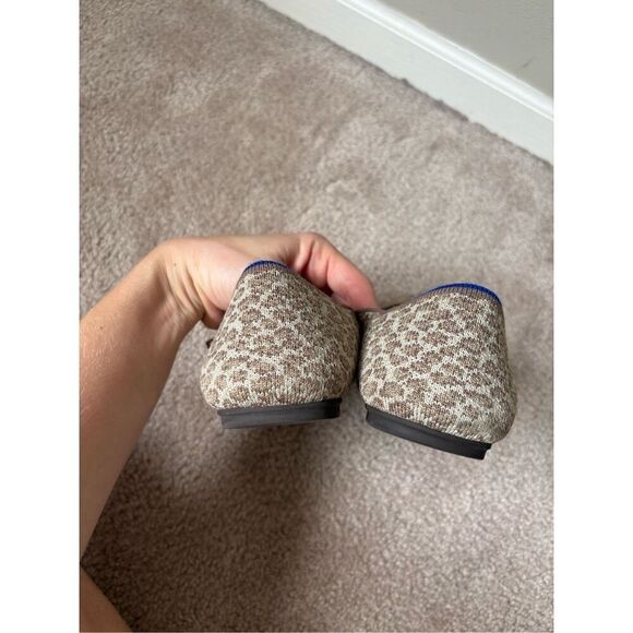 Rothy's The Flat Portobello Spot  Flats Leopard Animal Print Size 11 Cream Tan - Picture 5 of 11